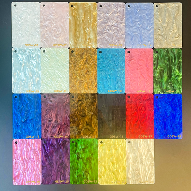 Factory Oem Custom Colored Glitter Water Ripple Acrylic Sheet 05