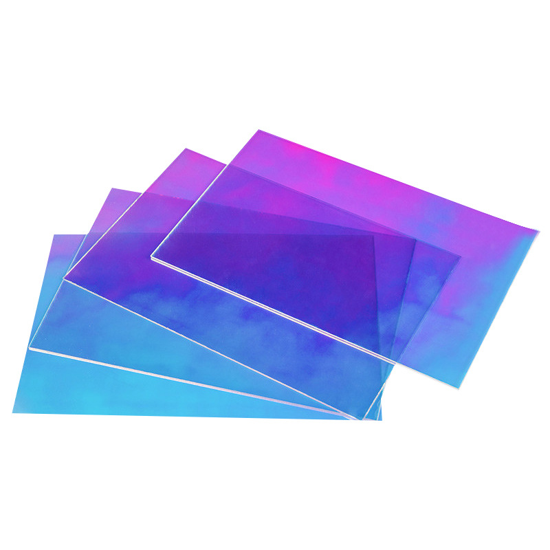 Wholesale Gradient Rainbow Color Reflective Holographic Acrylic Sheets 01 1